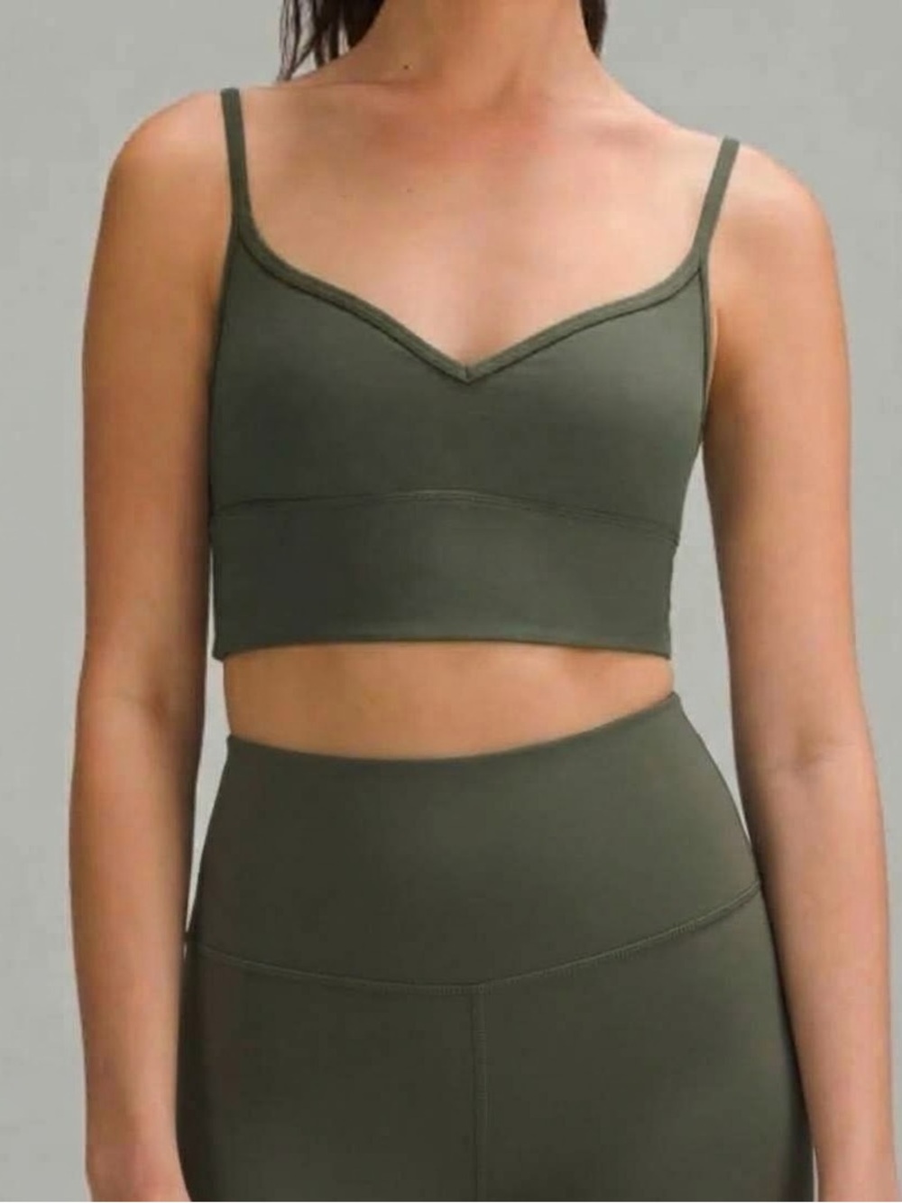 NWT Lululemon Align Sweetheart Bra Light Support A/B Cup - Army Green - Size 6